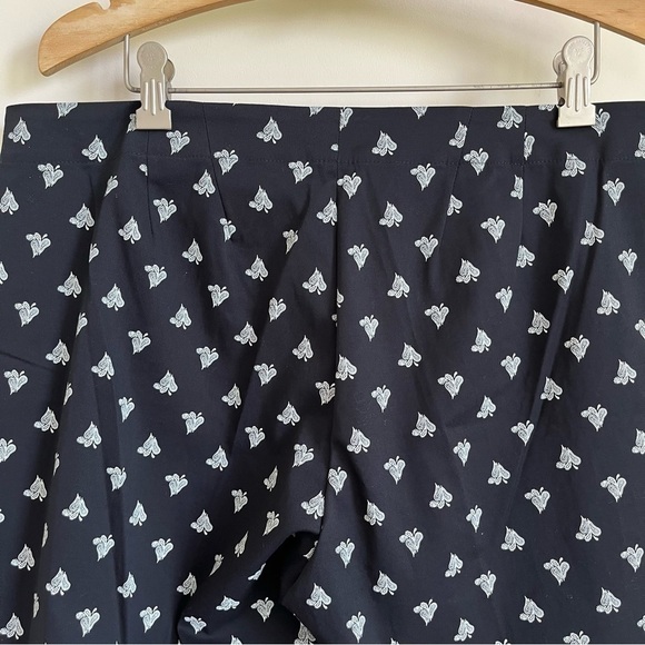 NWT J. Jill Black Paisley Print Ankle Pants Stretch Cotton Slim Straight 14P - Picture 4 of 10